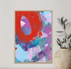 Abstract artwork titled "Passion's Embrace Series No. 1" by Kathryn Davies.